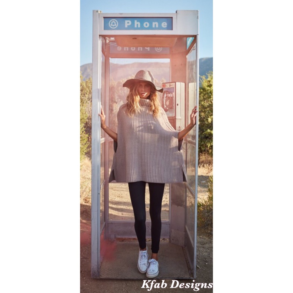 ❤️LAST 1! Softest Turtle Neck Solid Sweater Cape! - Picture 5 of 7